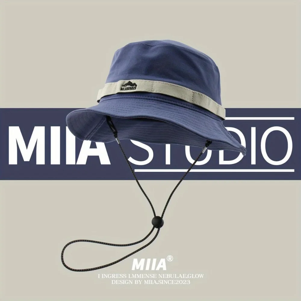 قبعة صياد السمك برباط للرجال - قبعة دلو للشمس قابلة للتنفس، حماية من الشمس للتخييم في الهواء الطلق في الربيع والصيف