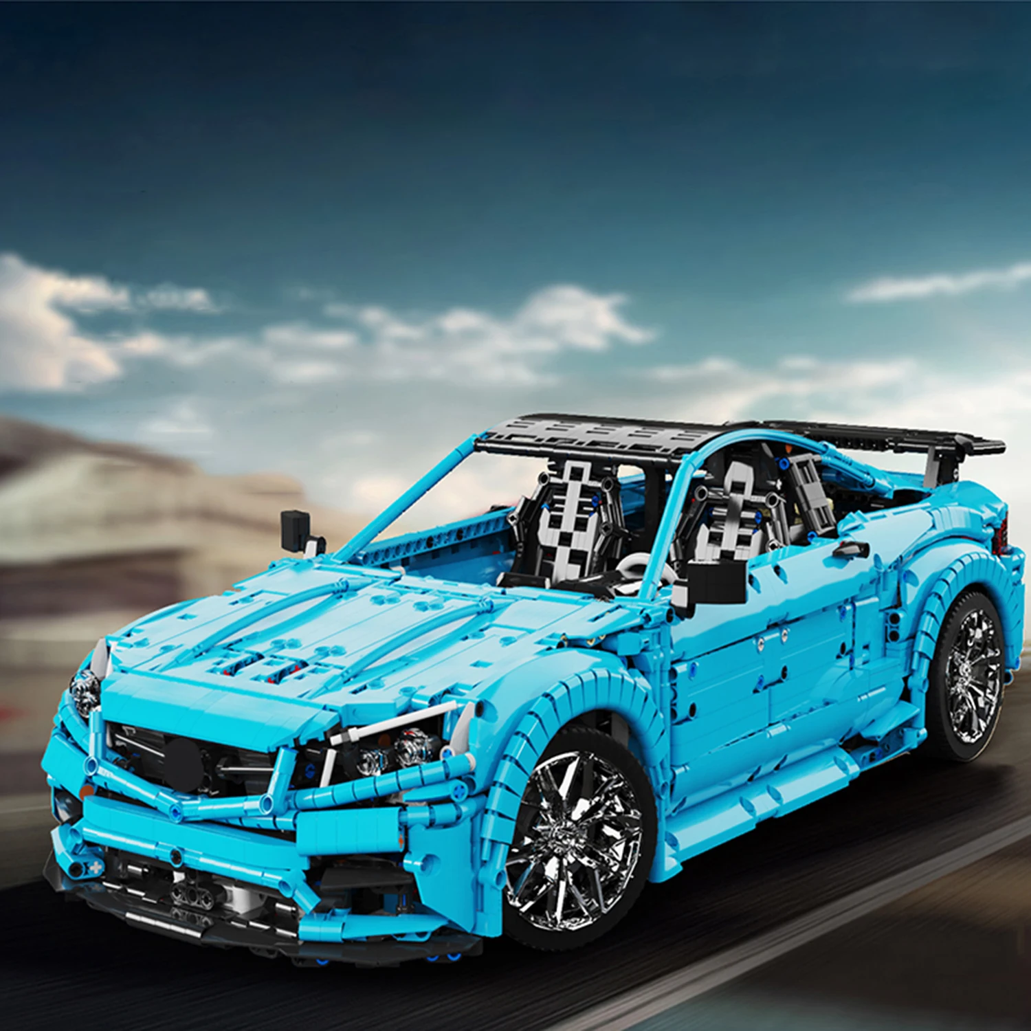 

4129PCS Blue Sports Car Building Blocks Toys Model Large Sized Cars Assemble Puzzle Bricks Toy Sets For Kid Ornament Gifts