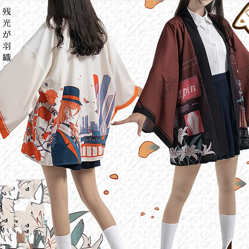 Kimono Harajuku pour Cosplay unisexe, Cardigan de Style japonais, tenue de fête d'halloween