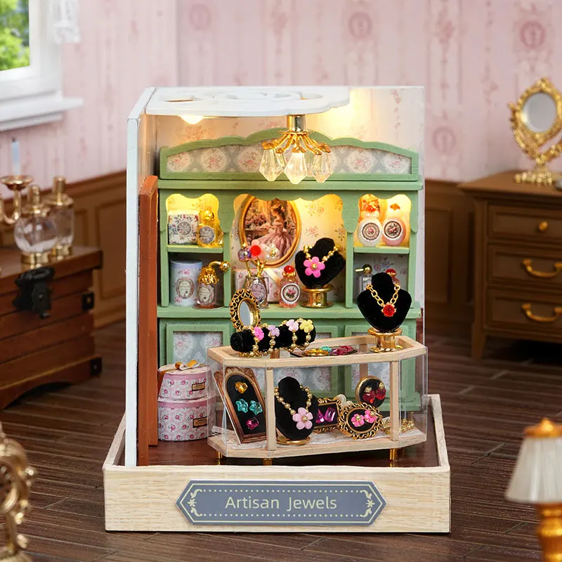 Miniatur-Puppenhaus-Spielzeugset, 3D-Puzzle, zum Selberbauen, handgefertigtes Modell, Zimmer, Schlafzimmer, Heimdekoration, Puppenhäuser, Spielzeug für Geburtstagsgeschenke. – Detail 3