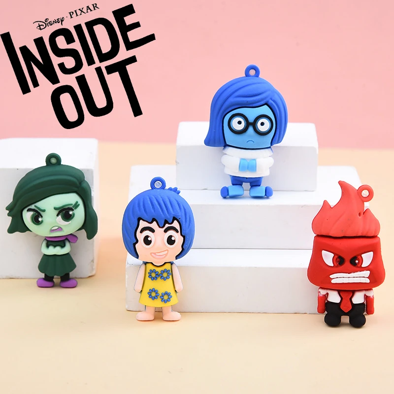 

6cm Disney Inside Out 2 Doll Model Action Figures Kawaii Sadness Joy Anger Backpack Accessories Charms Children's Toys Gifts