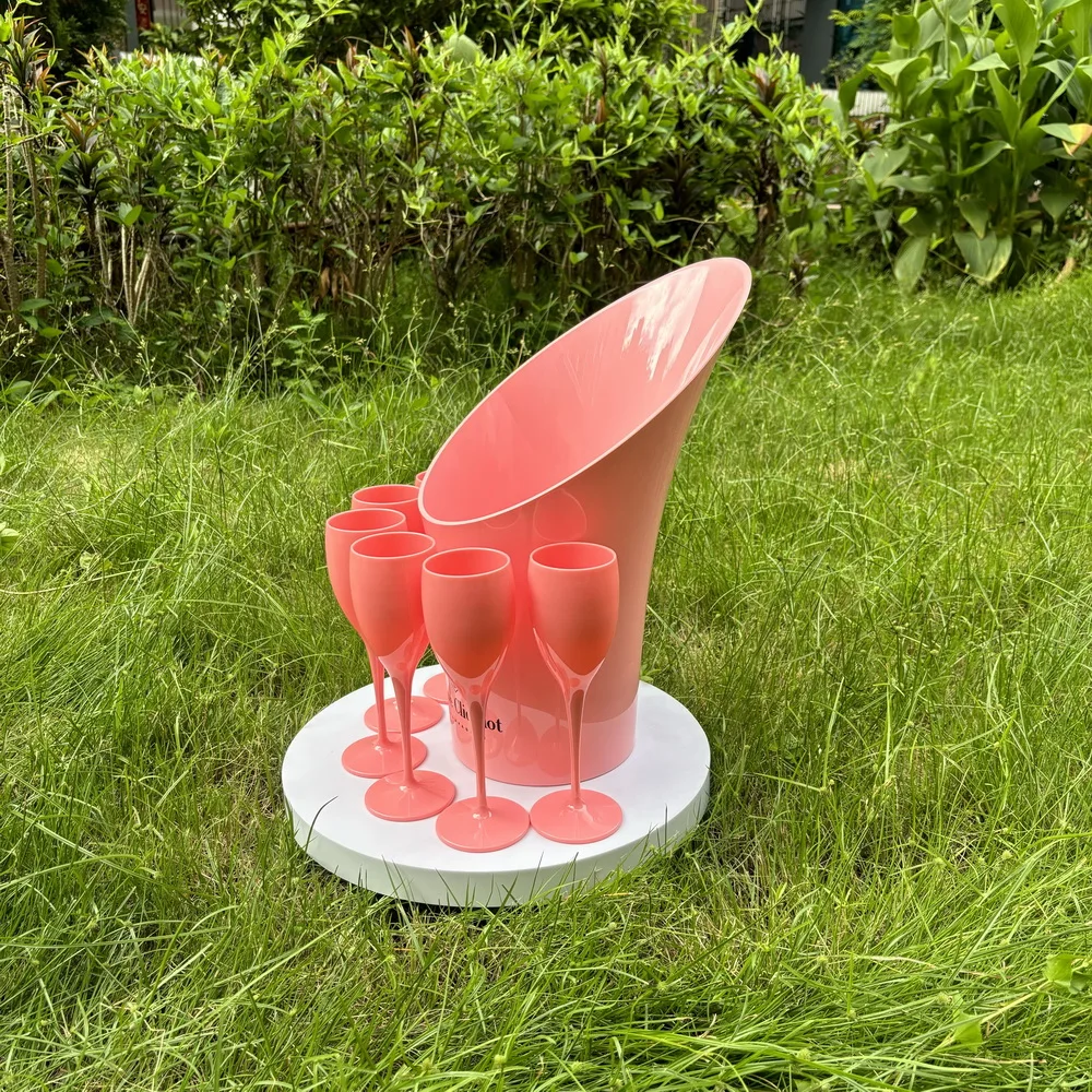 Champagne Ice Cooler calici Set Pink Orange acrilico Magnum secchiello per il ghiaccio Champagne 15 \