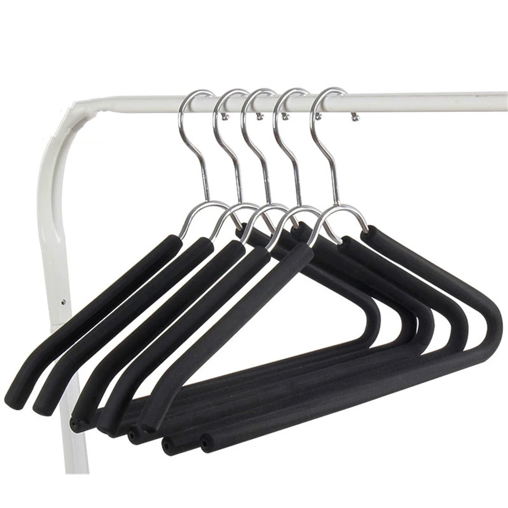 5PCS Rubber Pants Hangers Load-bearing Anti Slip Wardrobe Storage Coat Hanger Rack Suits Organizer Hook Trousers Rack