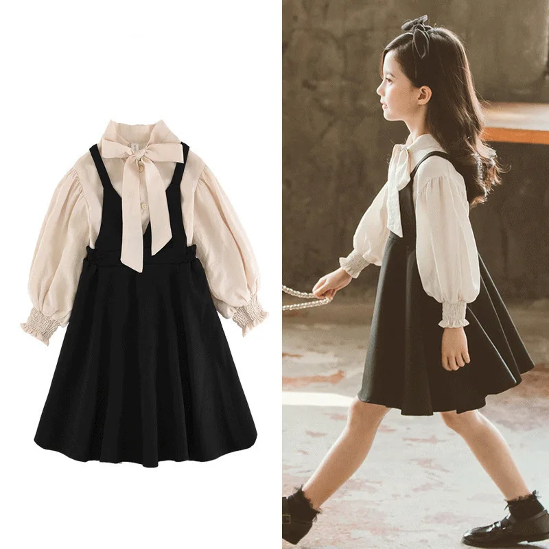 Girls Dress 2023 New Princess Dress Internet Celebrity Style Spring & Autumn  Kids Dresses for Girls Cute Knee-Length 4-6y 7-12y