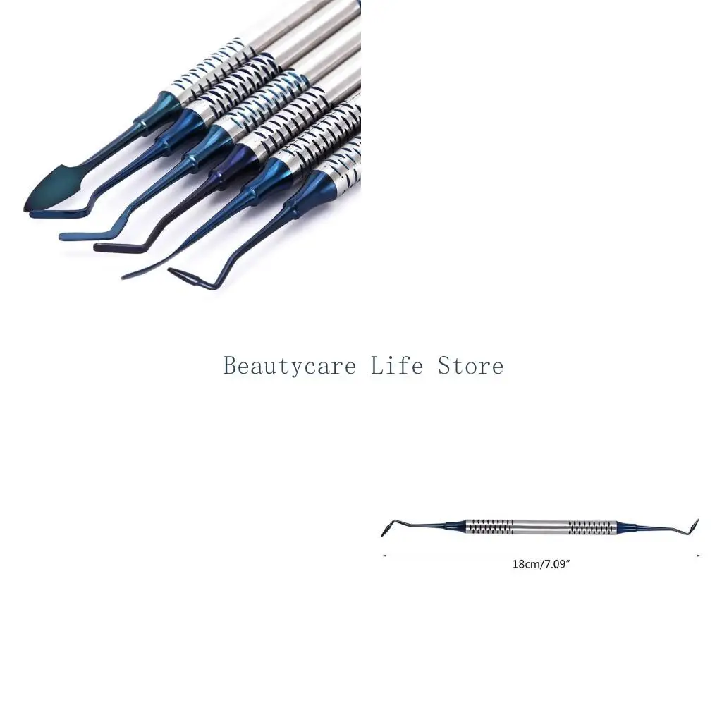 652C 6pcs Dental Instrument Composite Resin Filling Spatula for Titanium Plated for Head Filler Thick Handle Restoration