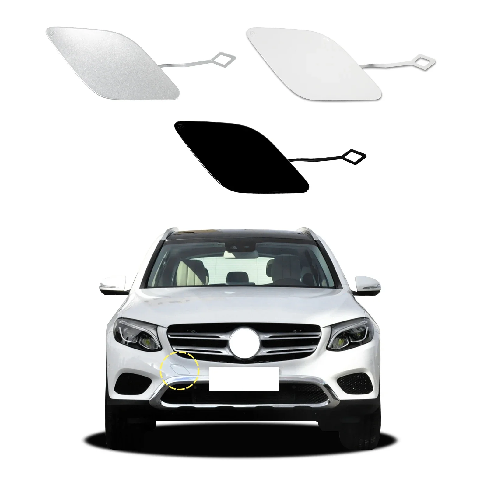 Front Bumper Tow Hook Cap Towing Eye Cover For Mercedes Benz GLC X253 for GLC200 GLC220 GLC250 GLC63 2016 2017 2018 A2538850022