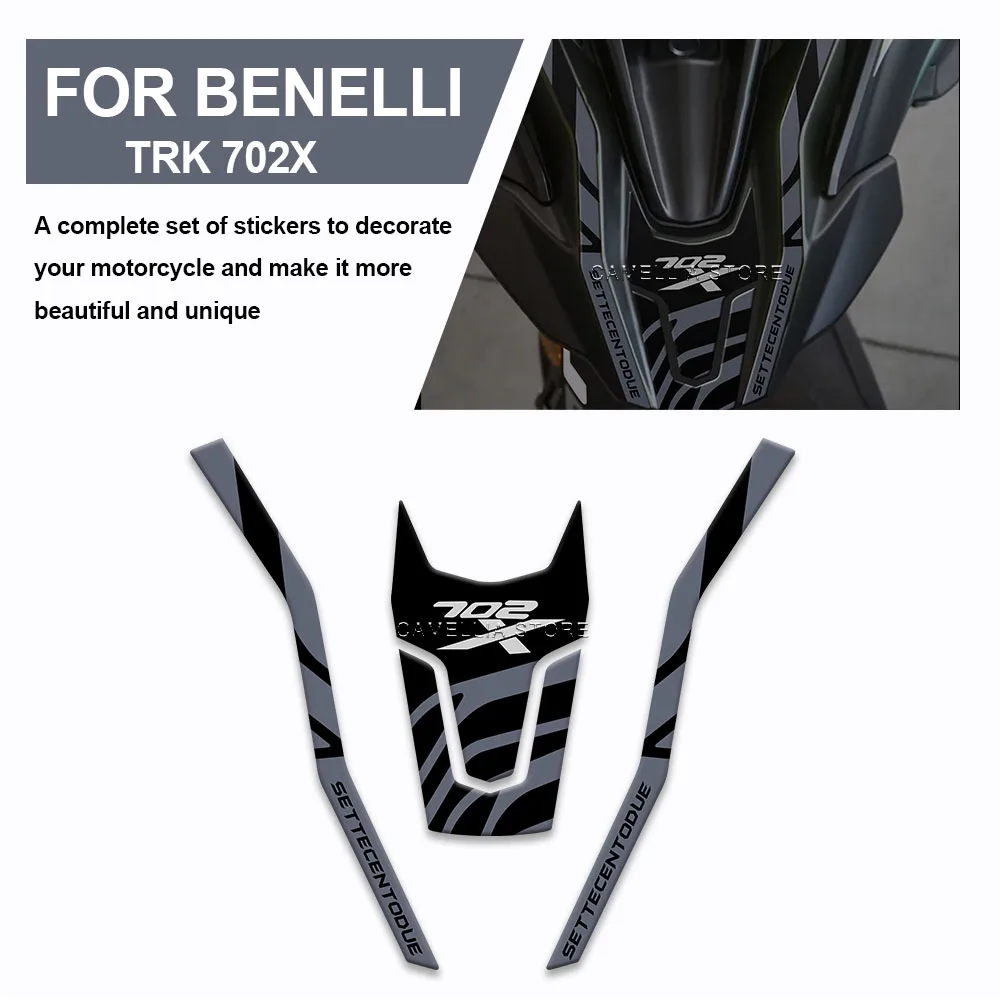 Motorcycle Front end protection sticker 3D Epoxy Resin Waterproof TRK 702X Motorcycle Protection Sticker for Benelli TRK 702X