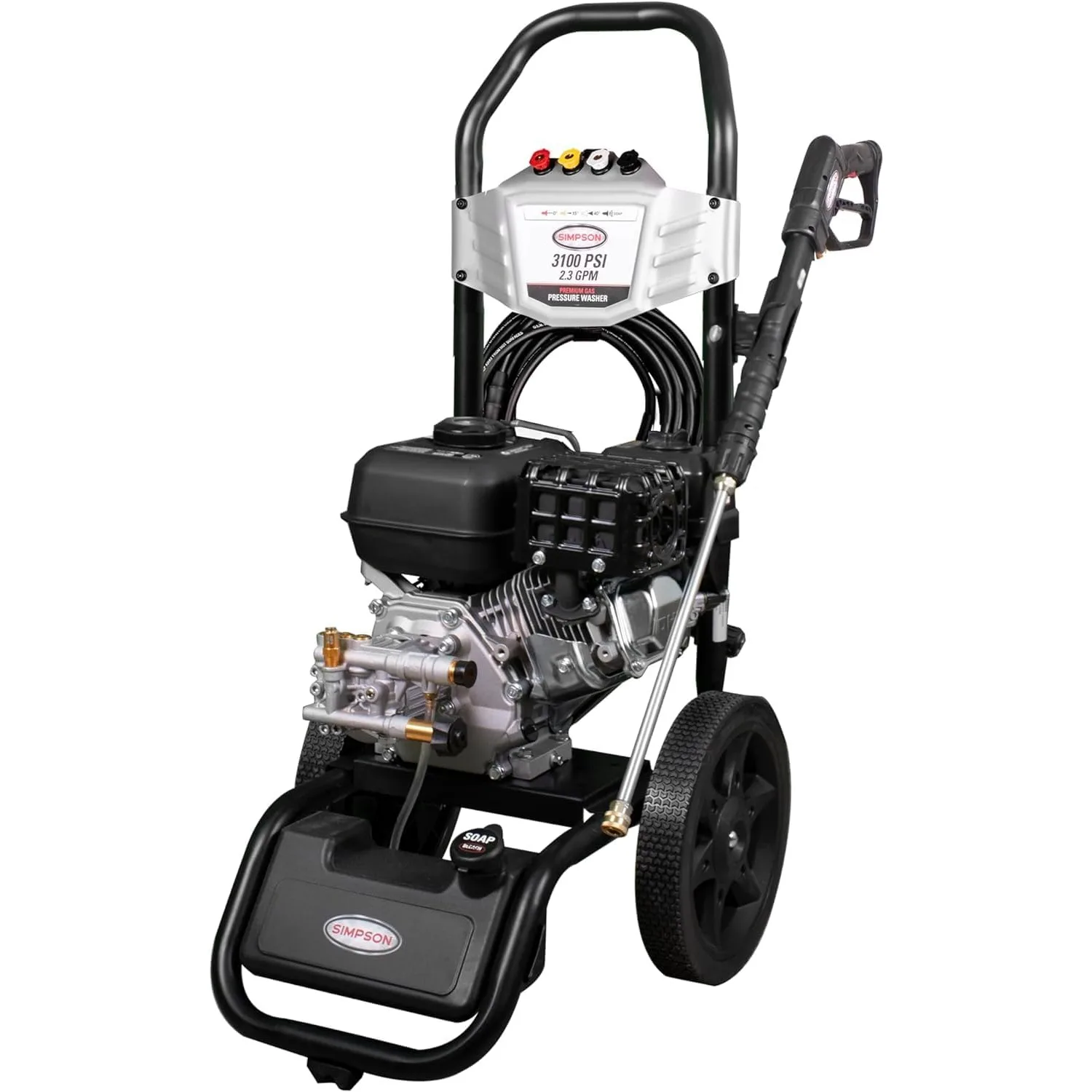 NEW MS61222-S MegaShot 3100 PSI Gas Pressure Washer, 2.3 GPM, CRX165 Engine, 4 QC Nozzles, 25-ft. Hyflex Hose, 49-State