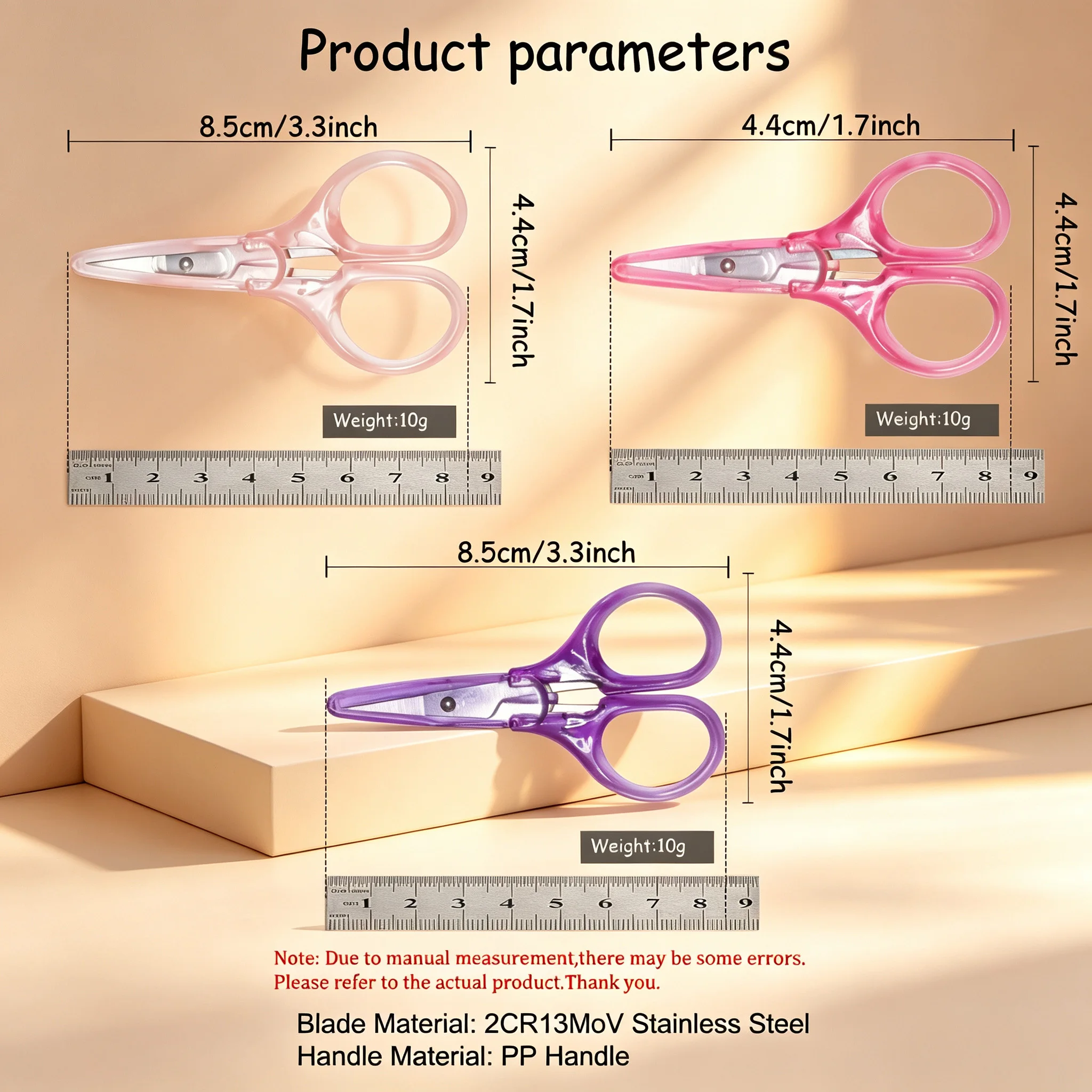 3pcs，Practical Stationery Scissors Office Scissors Tailor Scissors Craft Scissors for Student DIY Paper Sewing Handicraft Tools