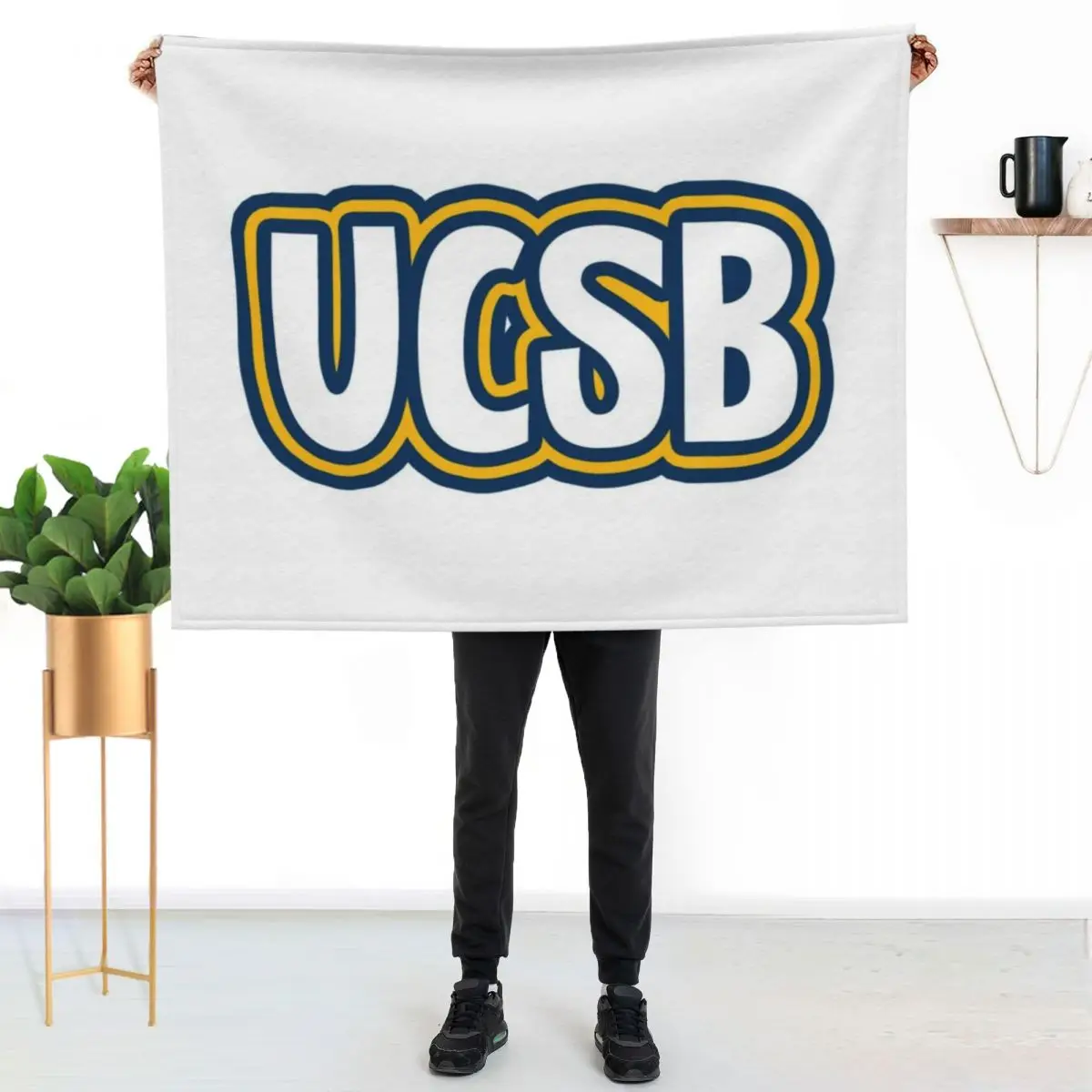 UCSB University of California Santa Barbra Throw Blanket Custom Furry Heavy Luxury Brand Beautifuls Winter beds Blankets