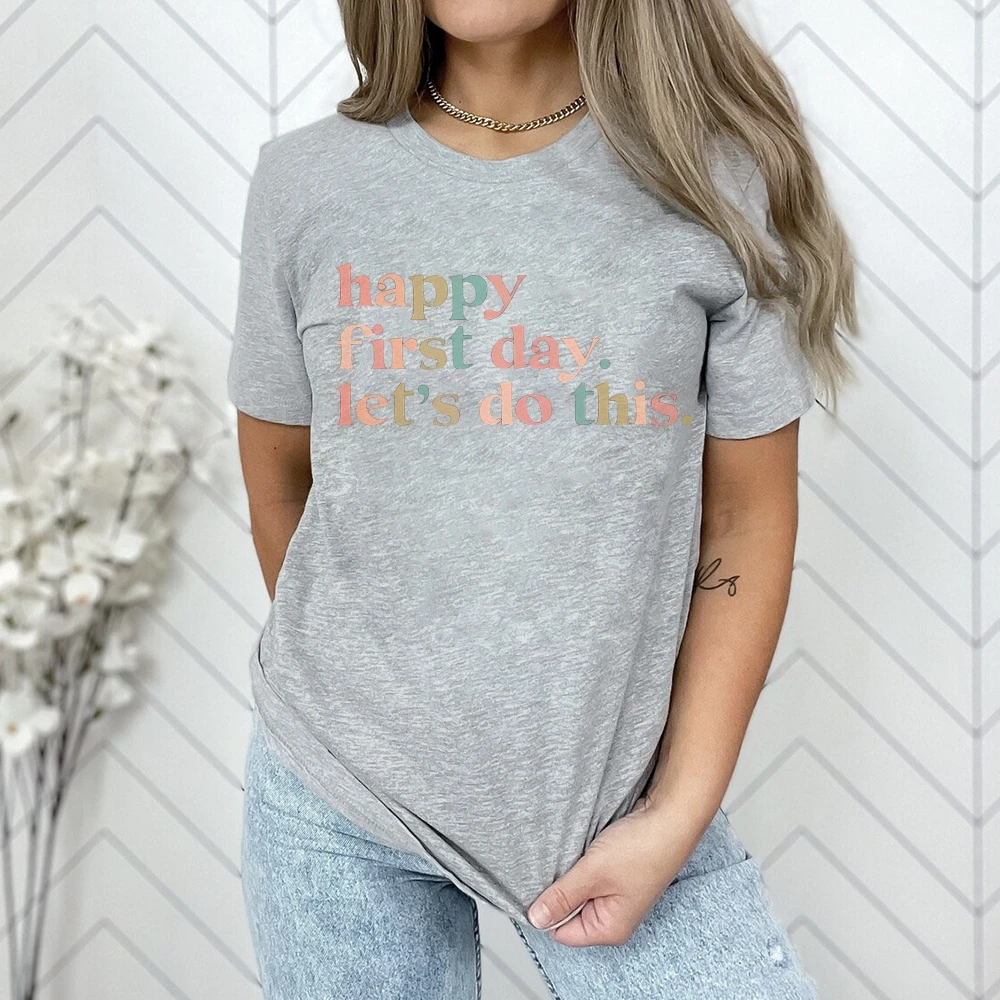 Happy First Day of School Shirt, Teacher Gift, Gift for Teachers,Kindergarten Teacher,Teacher Appreciation, Back to School Shirt