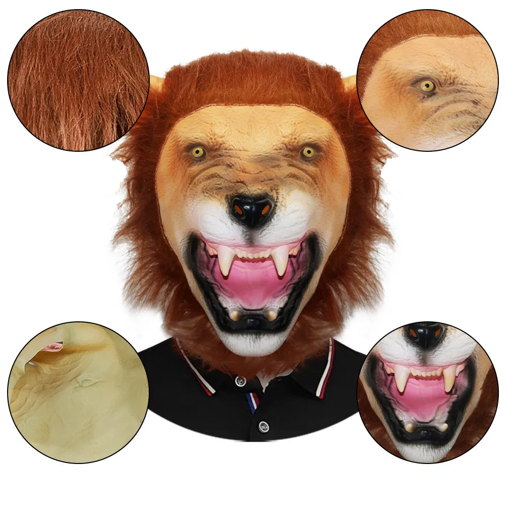 Masque Lion en Latex avec Crinière – photo 4