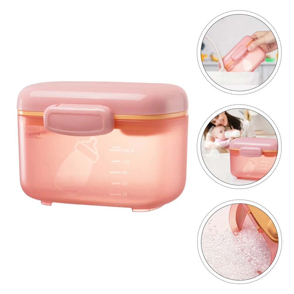 

Portable Baby Food Storage Box Milk Powder Container High Capacity Pink Easy Carry No Leak Infant Feeding Supplies Large Size