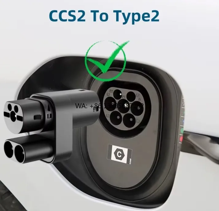 

CCS2 to Type2 DC Adapter Convertor 200amp CCS Combo 2 EV Charging Adapter Compatible for Model S/X