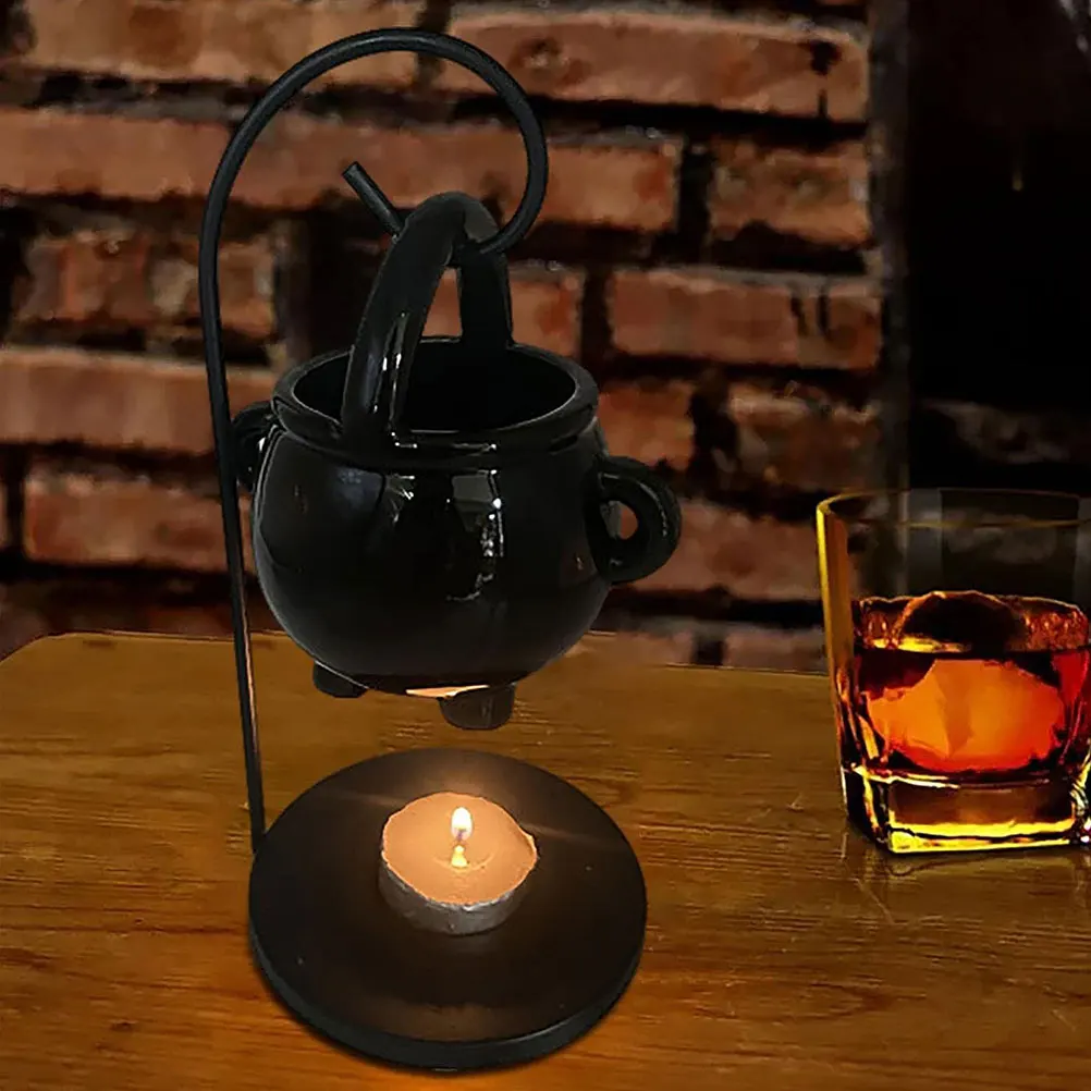 

Cauldron Oil Burner Ceramic Wax Melts Tea Light Holder Home Office Decor Relax De-Stress Air Purifier