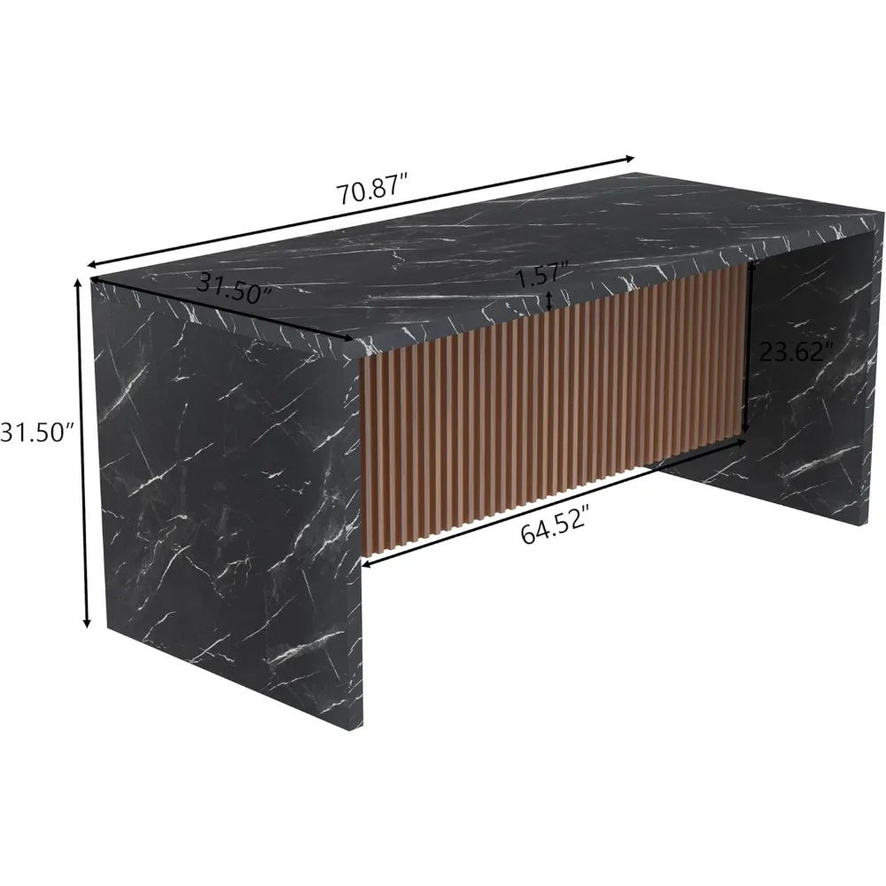 Tavolo da pranzo grande in finto marmo da 71 pollici, tavolo da isola con luce a led, tavolo da pranzo moderno da cucina con strisce di marmo