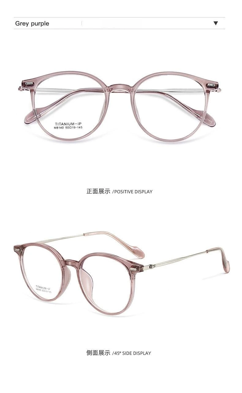 YIMARUILI Mode Ultra-licht Flexible TR90 Brillen Männer Retro Runde Reinem Titan Optische Brillen Rahmen Frauen – Detail 16
