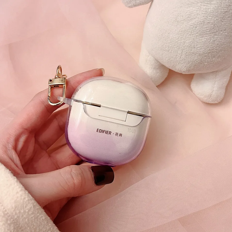 Do etui z motywem U3PLUS kreskówka przezroczysta wzór gradientowy/kwiatowa pokrowiec na silikonowe słuchawki