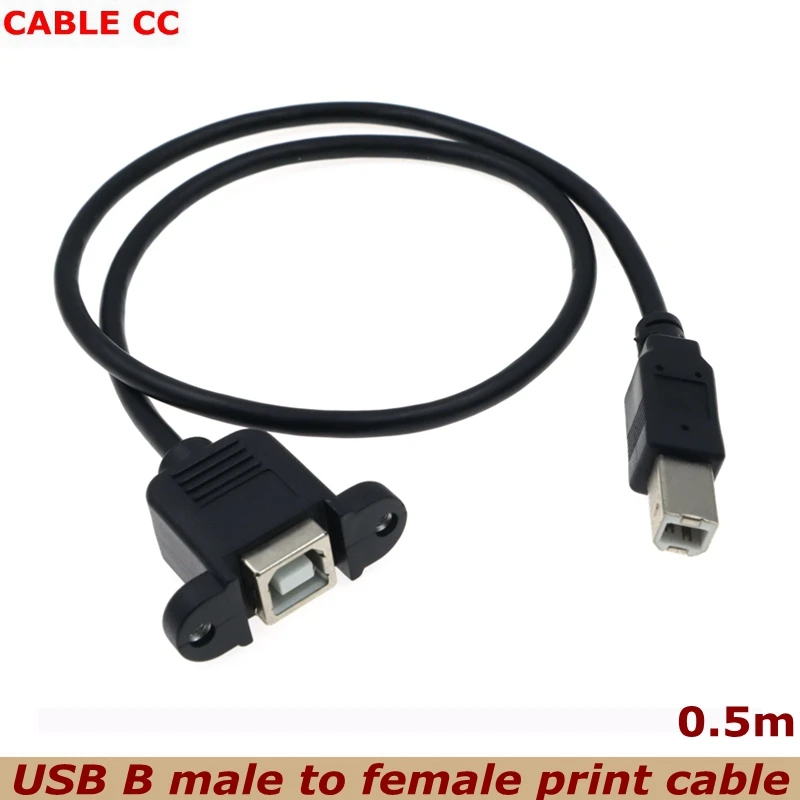 

Spacing 30mm USB 2.0 Type B Male to Type B Female Printer Scanner Extension Cable with Panel Mount Screw Holes