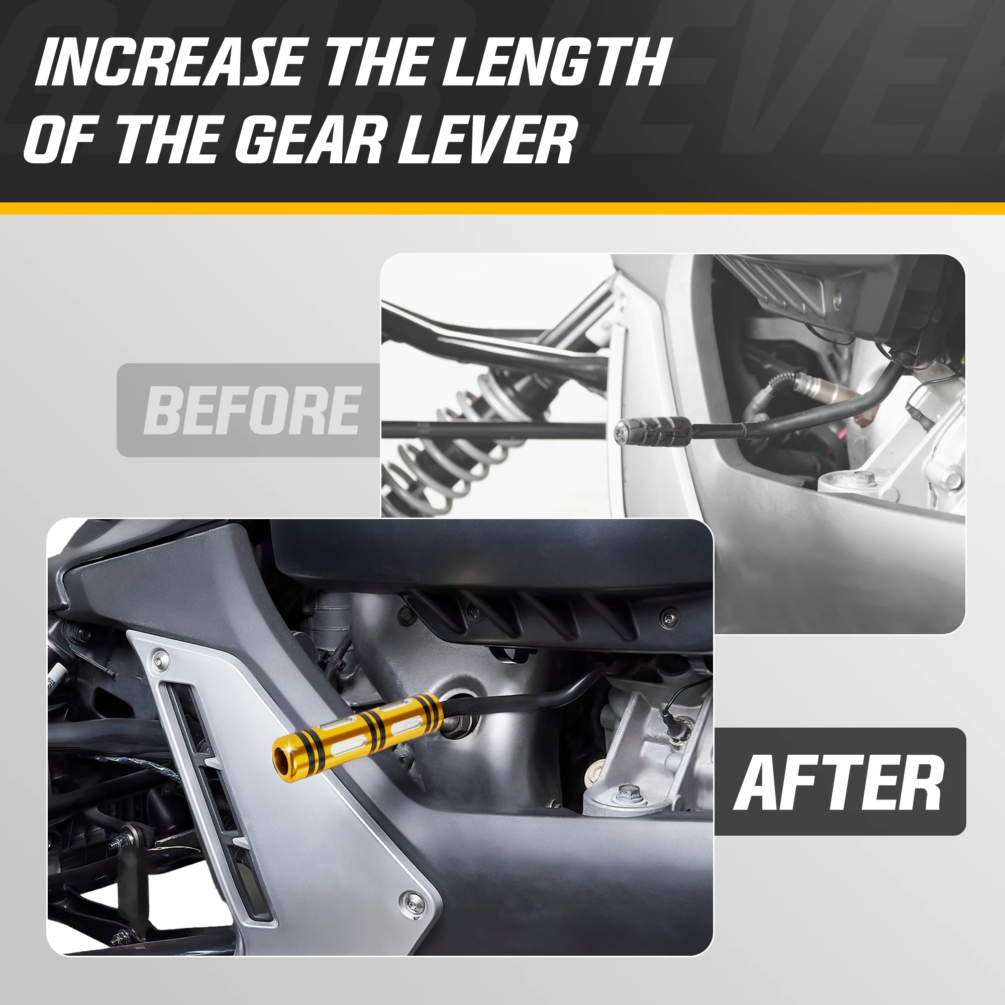 Performance & Style Upgrade | Gold Aluminum Cylindrical Gear Shift Lever for Enhanced Control on Can-Am Ryker (2012-2019 Models)