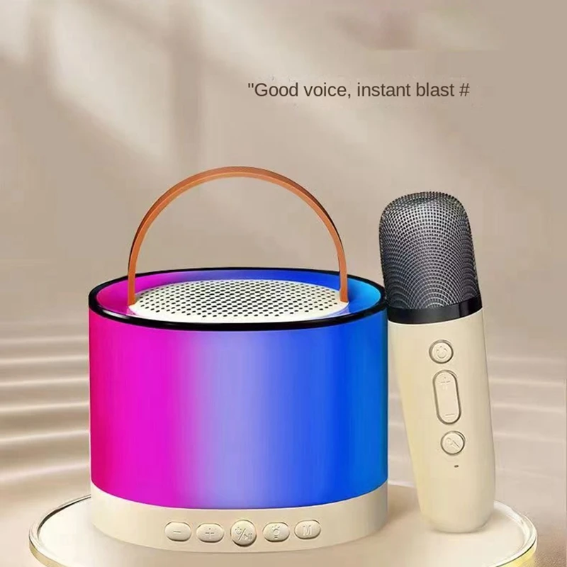 BNVN-미니 노래방 기계, 무선 마이크 2 개, 휴대용 블루투스 스피커