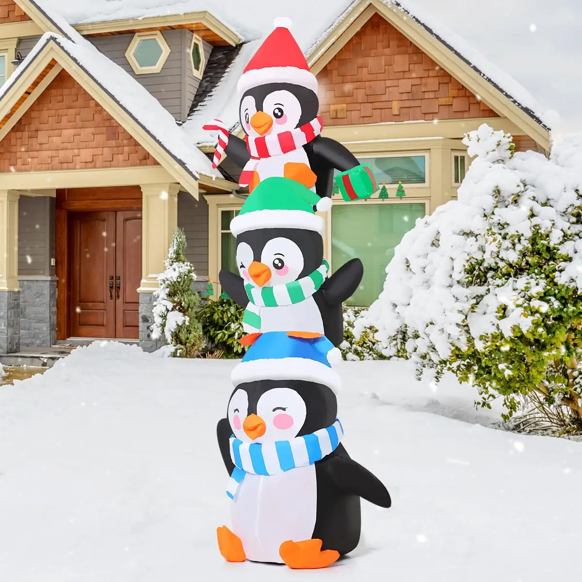 6 FT Penguin Inflatable LED Lights Penguin Blow up Factory Price Outdoor Christmas Decoration for Xmas Holiday Party