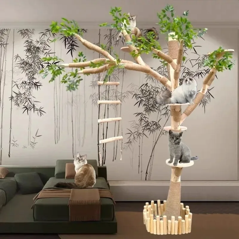 

Nature Tree Cat Climbing Small Family Large Tree Cat Climbing Pet Tree House Indoor Habitat Pet Training Supplies Best GIft
