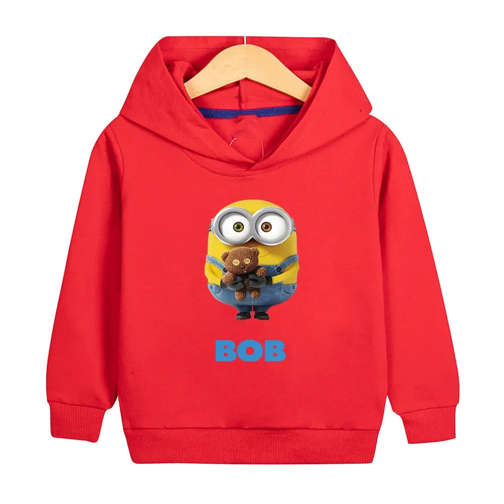 Minions clothes boys hooded hoodie Autumn 2024 new children\'s autumn top boys all match coats casual and comfortable