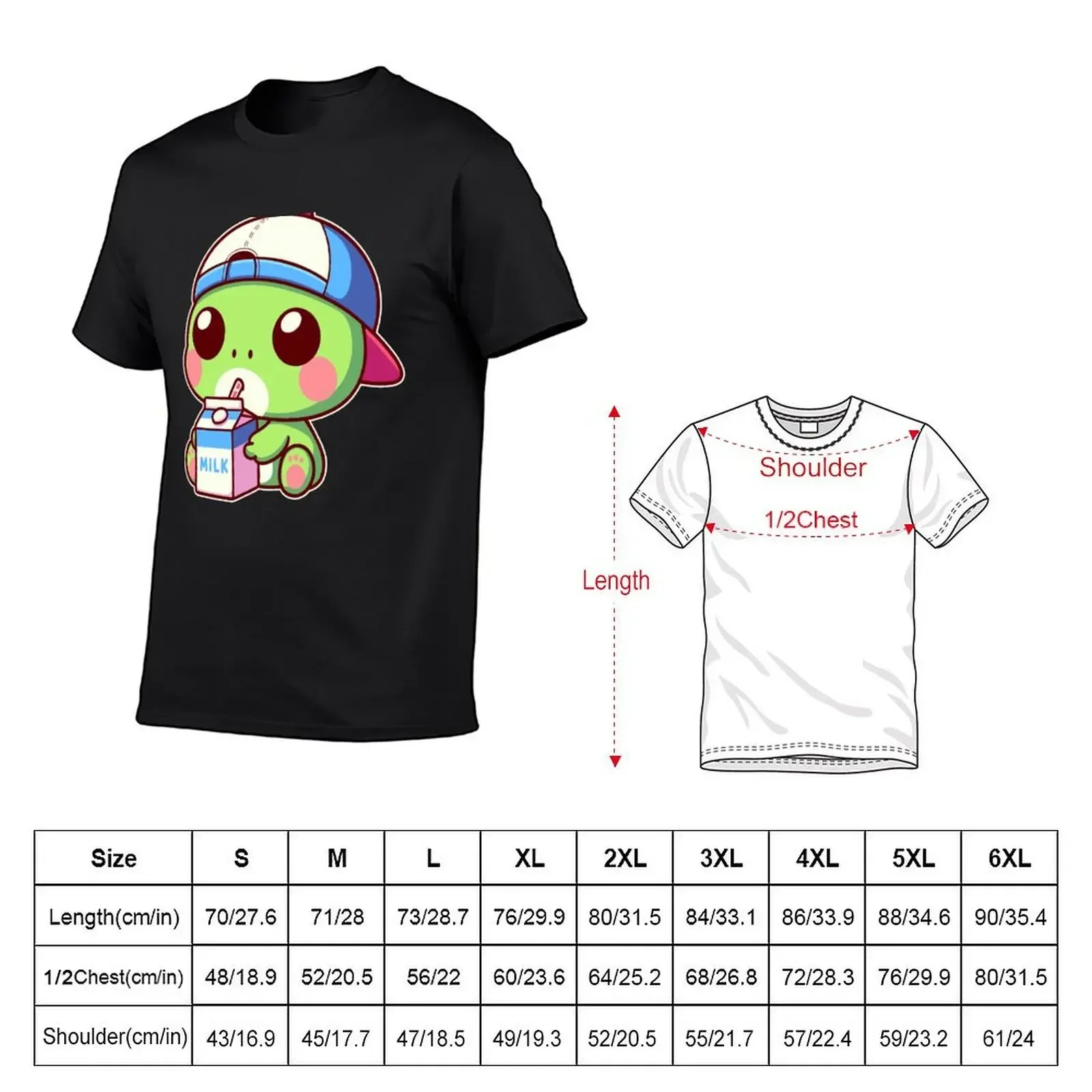 Cute Frog Drinking Milk Kawaii Anime Toad T-Shirt shirts graphic tees boys whites heavyweight t shirts for men