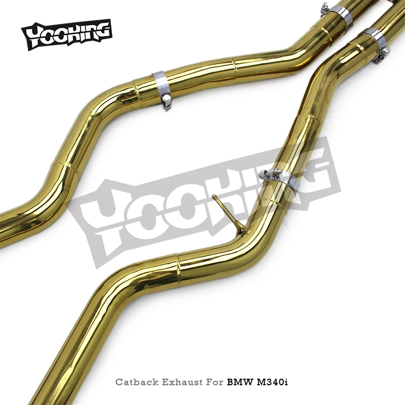 SUS304 Exhaust Pipe System For BMW M340i M440i G20 G22 3.0T Valvetronic Muffler Dual Tip Sport Sound Upgrade Bolt On