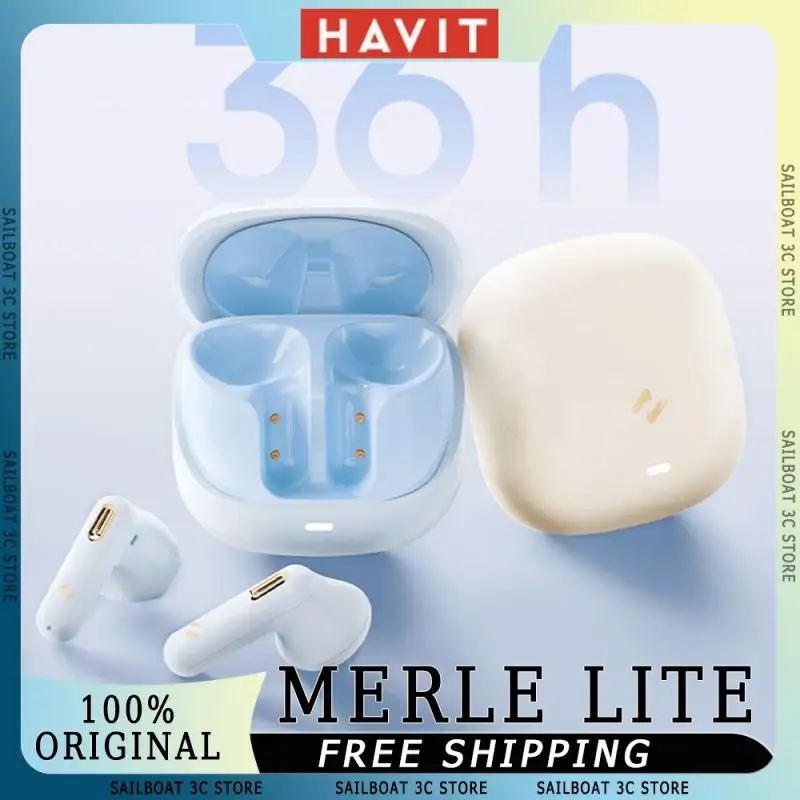 Беспроводные наушники HAVIT Merle Lite, игровые TWS наушники с шумоподавлением, задержкой работы батареи, 4 микрофона