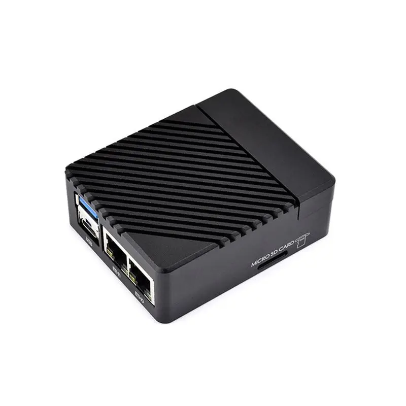 T23C CM5 Expansion Board With Dual Ethernet Ports, Aluminum Alloy Case For Compute Module 5, US Plug
