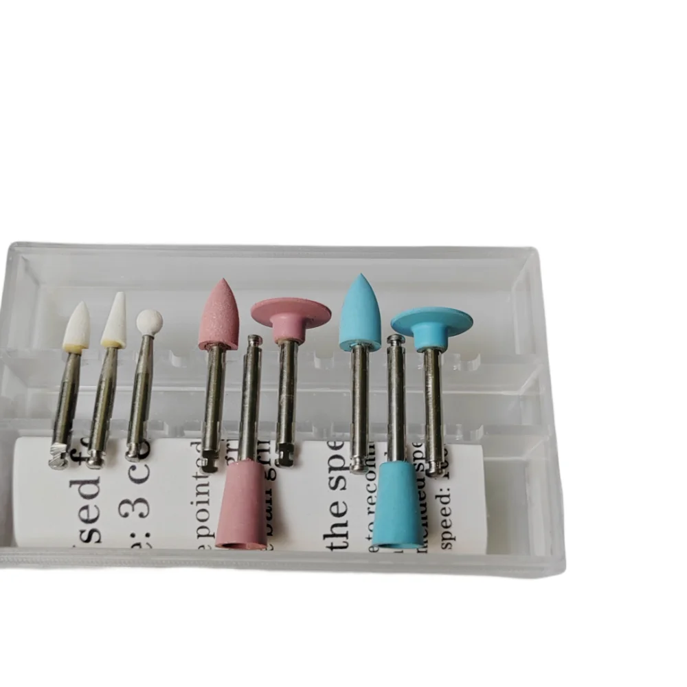 Jumtop 9 teile/schachtel Dental Composite Polieren Kit für langsame Handstück Kontra Winkel Harz Schleifen Polieren Set Zahnmedizin Werkzeug