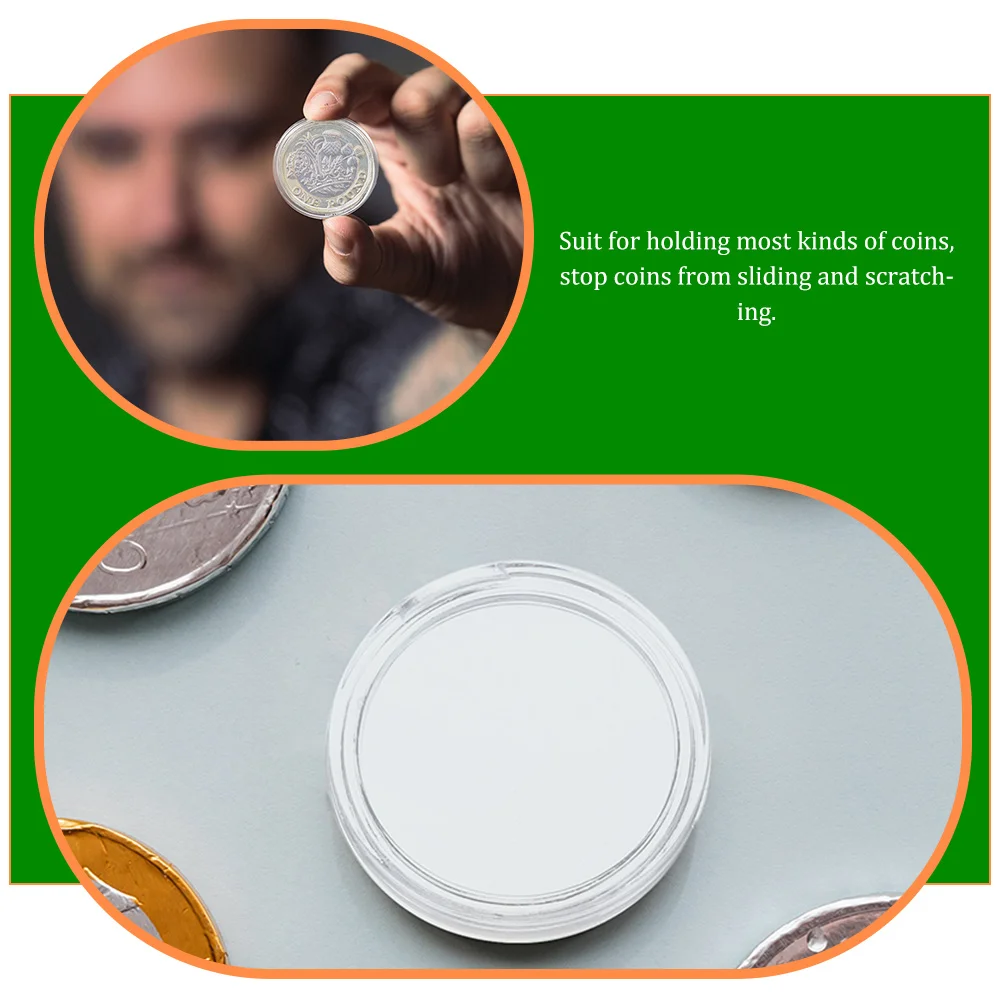 100pcs Coin Collection Box Clear Material Protective Organizer Storage Case for Collectors Key Safe Keeper