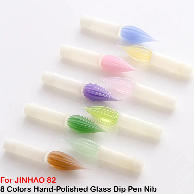 

8 цветов для перьевых ручек JINHAO 82, стеклянные наконечники для ручек, полированные вручную, конверсионные наконечники EF для ручек, канцелярские товары для офиса и школы