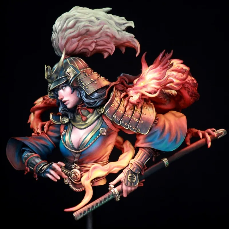 

1/12 Full Height 95mm Resin Bust Assembled Model Kit Ashina and Tailong Fantasy Hobby Statue Unassembled and Unpainted DIY Toy