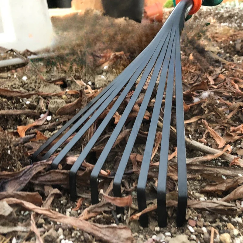 Juego de herramientas de jardinería, azada de doble uso, rastrillo de cinco dientes, rastrillo de hojas, pala para plantar flores en el hogar, plantar suculentas, 4 Uds.