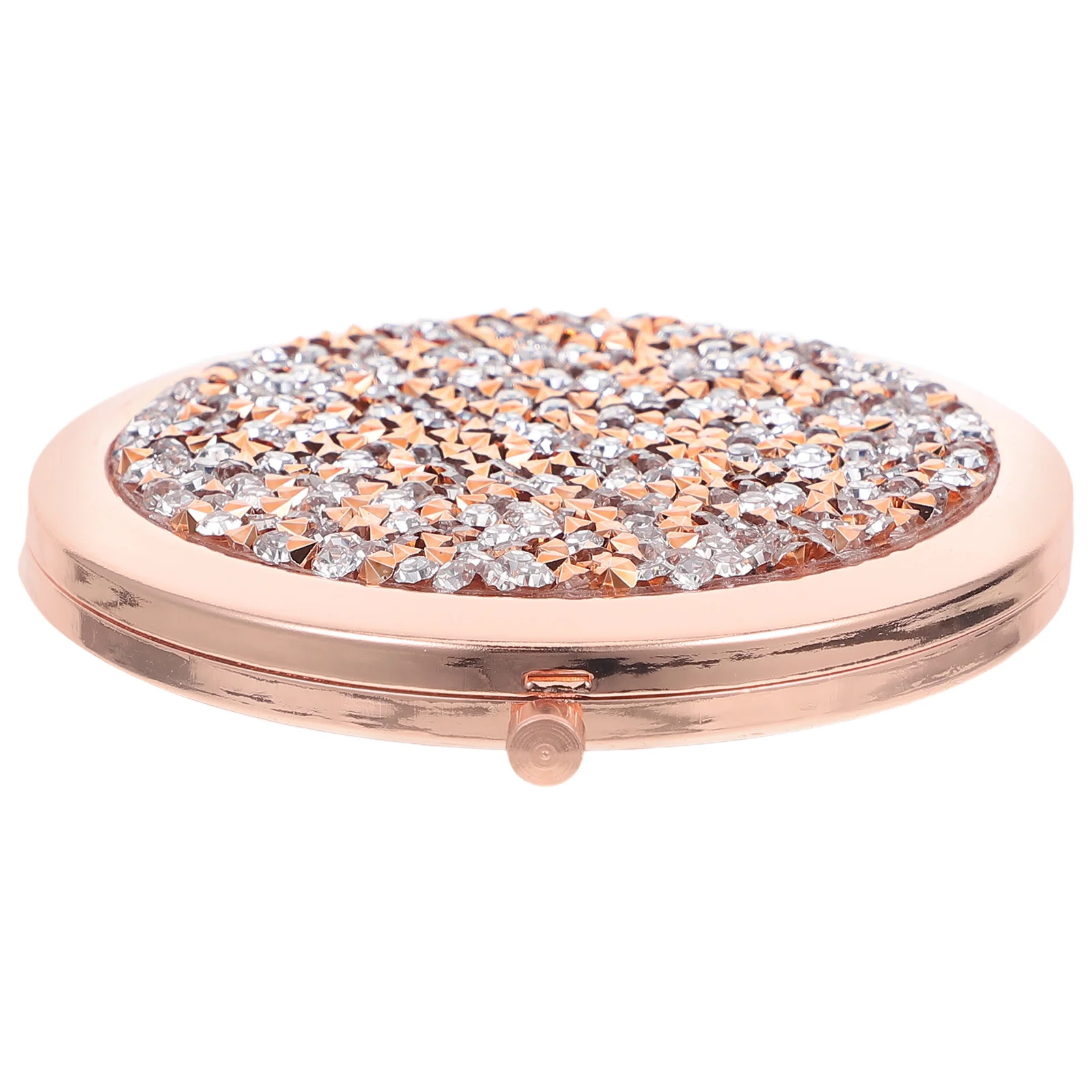 Metal Vanity Mirror Vintage Compact Round Makeup Small Portable Foldable Mini Glass Pocket for Purse