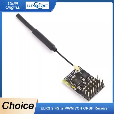 ELRS 2.4G PWM 7CH Receiver with Copper Pipe Antenna, Supports PWM CRSF Protocol for RC Drone & Airplane