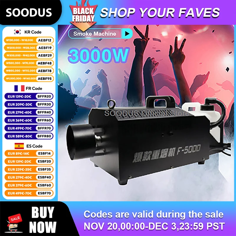 

3000W High Intensity Smoke Machine With DMX Remote Control Fog Equipment Wide Coverage Smoke Effects For Stage Bar Themed Events
