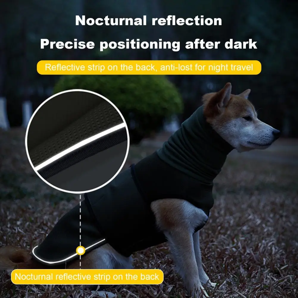 Sudadera reflectante con capucha para perros, chaleco reflectante para la ansiedad del perro para perros pequeños y medianos, camisa relajante ajustable con transpirable para el estrés