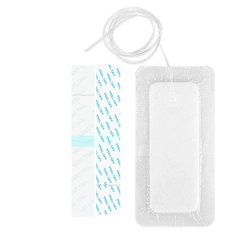 back PU sponge set including transparent film 30x20cm drainage tubing I/Y connector 50sets white sponge set with drainage tube image 3