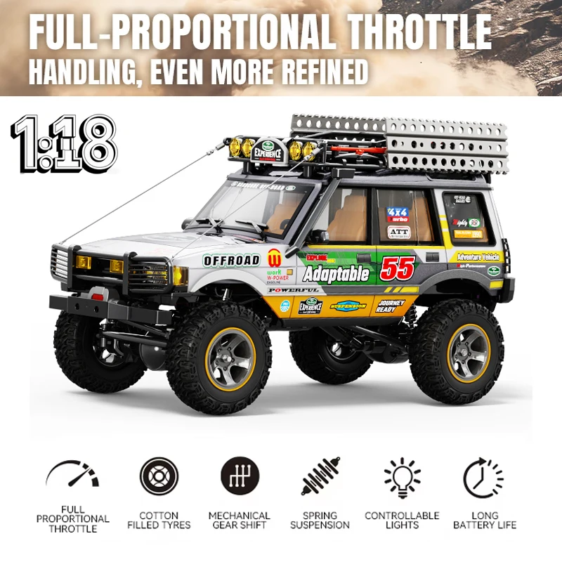 

Радиоуправляемая модель автомобиля MJX LR1801 1:18, полноприводный внедорожник, имитация реального масштаба, игрушечный грузовик для взрослых.