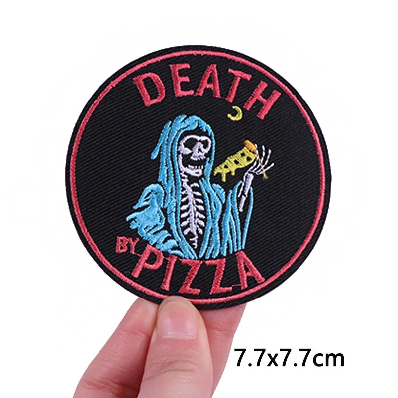 Hippie Rock Punk łaty hafty na odzież naklejki zespół muzyczny żelazko na plastry na ubrania aplikacja paskiem ponury żniwiarz odznaka