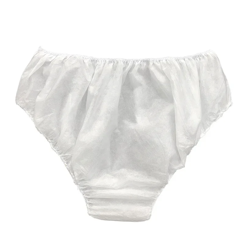 Non Woven Fabric Breathable Disposable Panties Unisex Business Trips Hotel Spa Wash-Free Briefs Menstruation Underwear