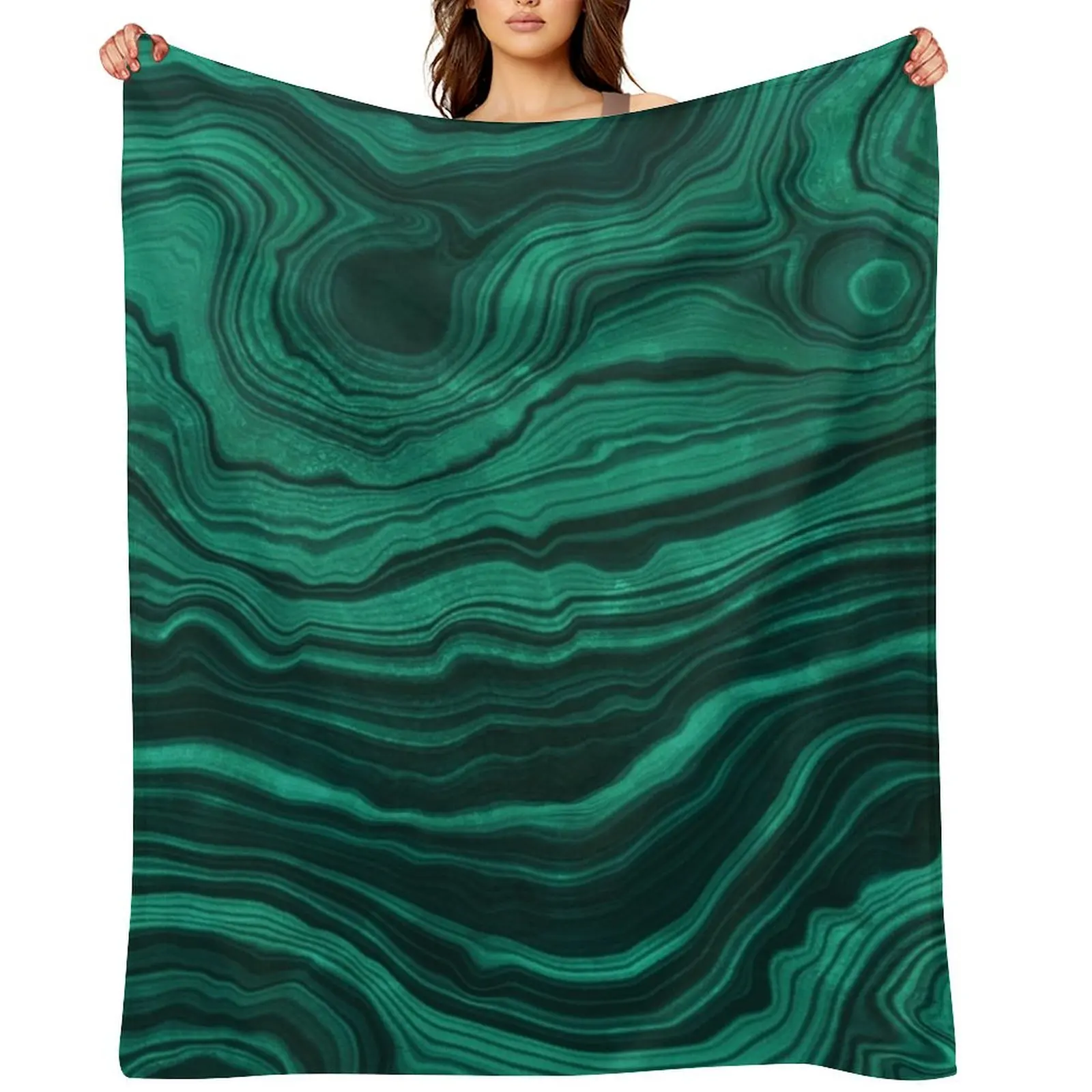 

Malachite Texture 01 Throw Blanket Custom Soft Big for sofa anime Blankets