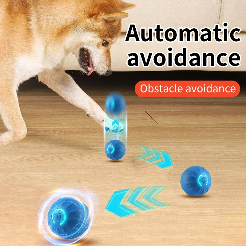 Automatic Smart Dog Toy Ball Moving Ball USB Charging Jumping Rolling Interactive Dog Chew Toy Ball for Small Medium Dog Cat Toy