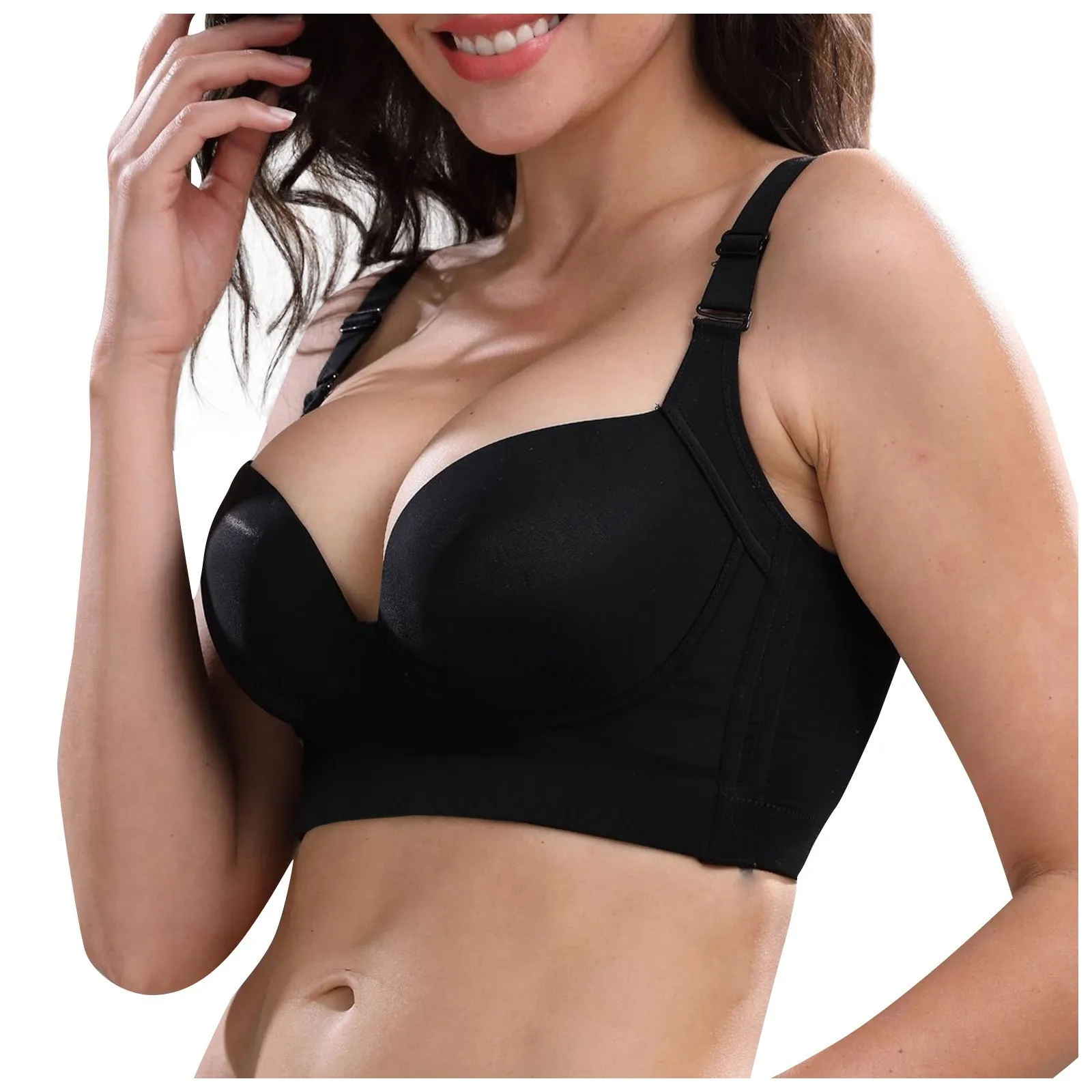 

Women Deep Cup Bra With Shapewear Incorporated Push Up Sports New Bras Underwear Top Simple Lingerie Bralette