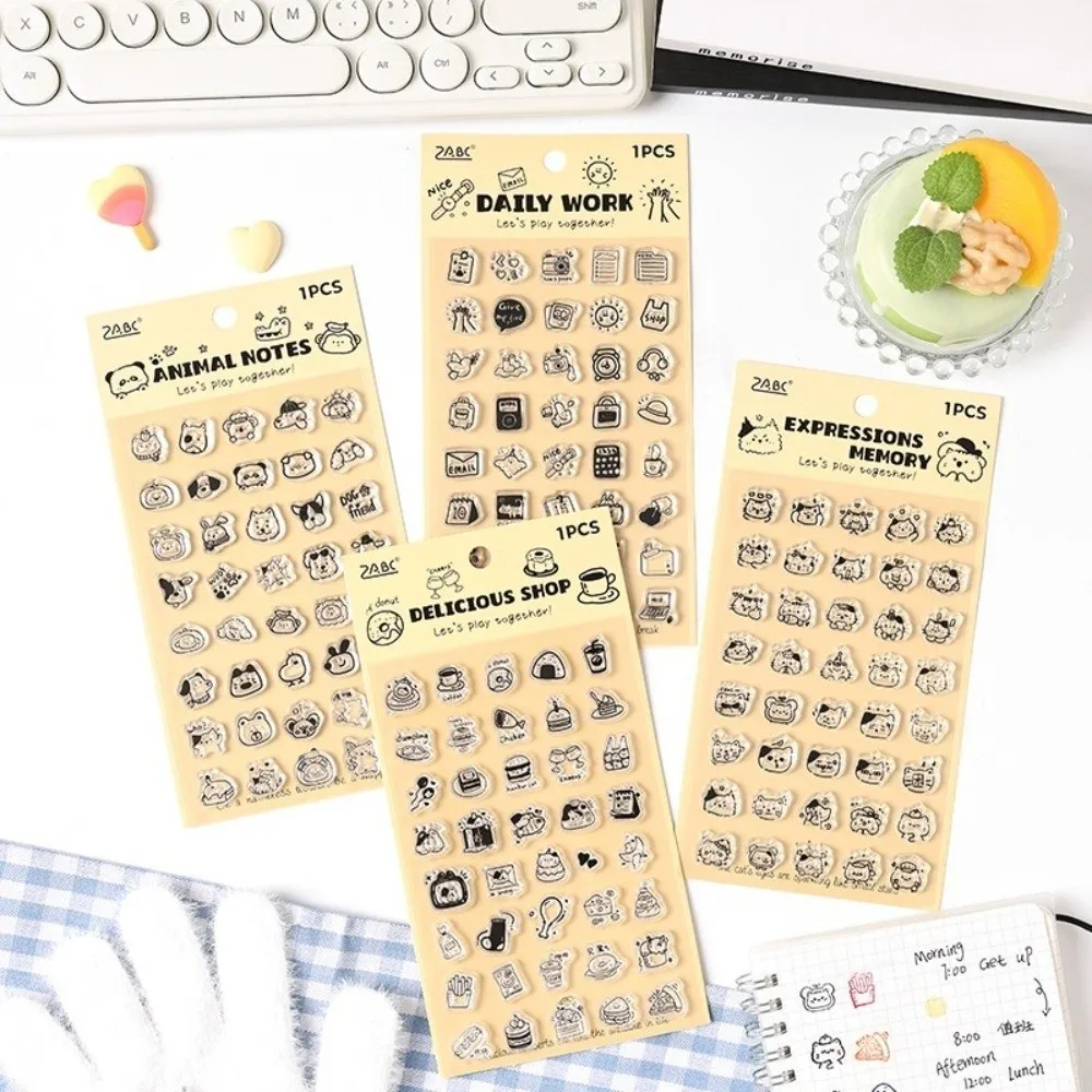 New Silicone Seal Stamp Mini Size Cartoon Animals Rubber Stamps 40 Cute Patterns DIY Scrapbook Seal Art Decor Children's Use