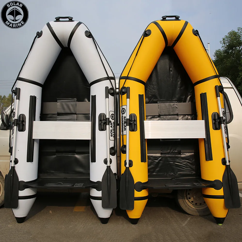 MC230-1 7.5ft 2 شخص سوبر PVC تهمة قارب قارب مطاطي كاياك قابل للنفخ مع أرضية شرائحية لصيد الأسماك بحيرة بركة نهر المحيط